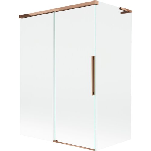 Mexen Rox L parawan nawannowy 2-skrzydłowy rozsuwany 120 + 70 x 150 cm, transparent, różowe złoto - 8C9L-120-070-60-00
