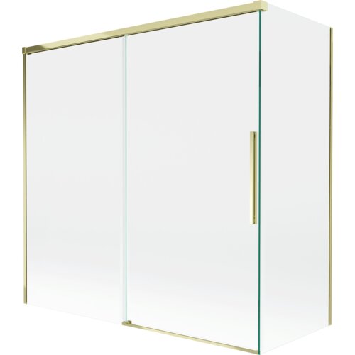 Mexen Rox parawan nawannowy 2-skrzydłowy rozsuwany 160 + 80 x 150 cm, transparent, złoty - 8C9-160-080-50-00