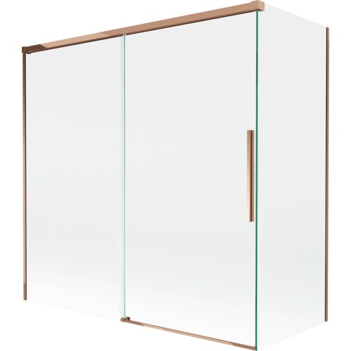 Mexen Rox parawan nawannowy 2-skrzydłowy rozsuwany 160 + 70 x 150 cm, transparent, różowe złoto - 8C9-160-070-60-00
