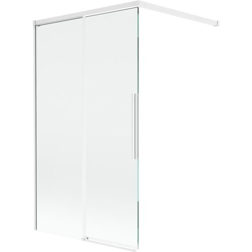 Mexen Rox parawan nawannowy 2-skrzydłowy rozsuwany 100 x 150 cm, transparent, biały - 8C9-100-003-20-00