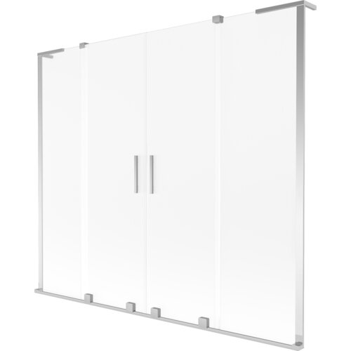 Mexen Velar L Duo parawan nawannowy 2-skrzydłowy rozsuwany 200 x 150 cm, szron, chrom - 896-200-003-32-01