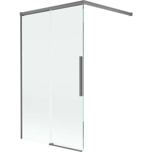 Mexen Rox parawan nawannowy 2-skrzydłowy rozsuwany 100 x 150 cm, transparent, gun metal - 8C9-100-003-95-00