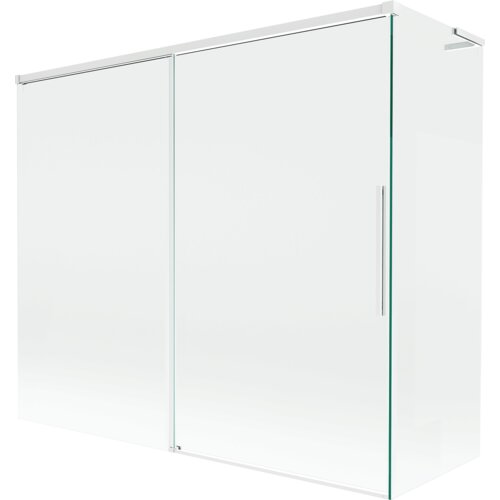 Mexen Rox L parawan nawannowy 2-skrzydłowy rozsuwany 180 + 90 x 150 cm, transparent, biały - 8C9L-180-090-20-00
