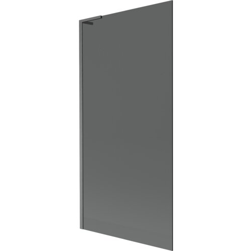 Na zdjęciu widoczny jest prostokątny, jednoskrzydłowy parawan nawannowy w kolorze grafitowym z wykończeniem gun gray szczotkowanym. Produkt ma minimalistyczny design z gładką powierzchnią i metalowym uchwytem.