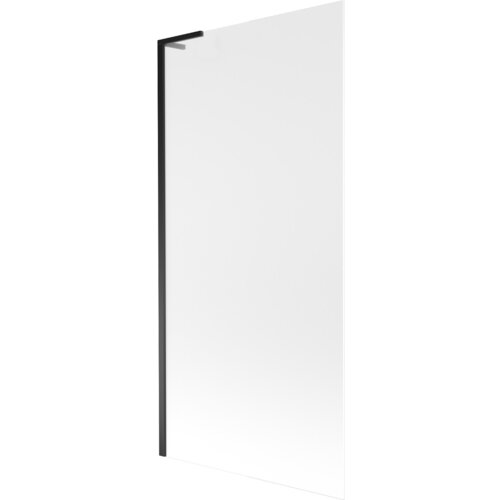 Na zdjęciu znajduje się szklany parawan nawannowy o matowej powierzchni z czarną ramą. Produkt to "Mexen Next L parawan nawannowy 1-skrzydłowy 90 x 150 cm, szron, czarny - 895-090-000-03-30-70".