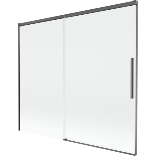 Mexen Rox parawan nawannowy 2-skrzydłowy rozsuwany 180 x 150 cm, transparent, gun gray szczotkowany - 8C9-180-001-66-00