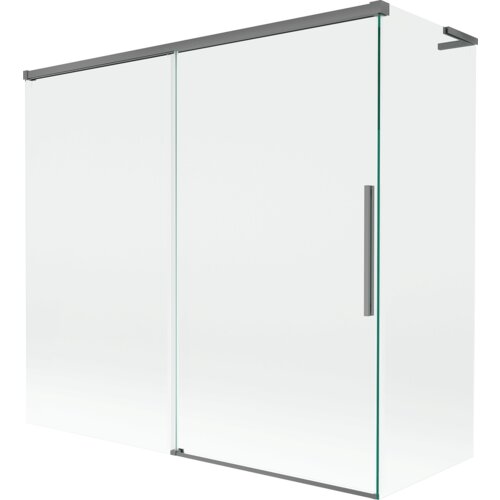 Mexen Rox L parawan nawannowy 2-skrzydłowy rozsuwany 170 + 80 x 150 cm, transparent, gun metal - 8C9L-170-080-95-00
