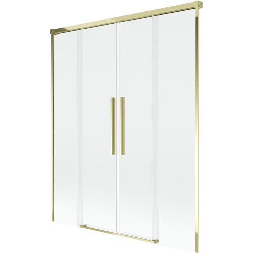 Mexen Rox parawan nawannowy 2-skrzydłowy rozsuwany 140 x 150 cm, transparent, złoty - 8C9-140-002-50-00