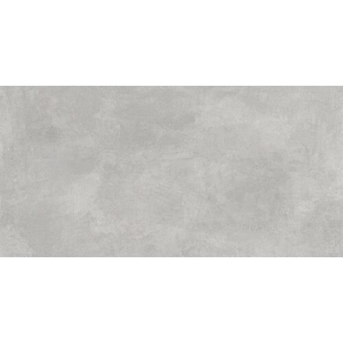 Szara płytka o matowej powierzchni z delikatnym, nieregularnym wzorem przypominającym cement. Produkt to "Mexen Cementum Grey gres szkliwiony rekt. G1, płytka podłogowo-ścienna 120 x 60 cm, mat - TL341-120-060-02".