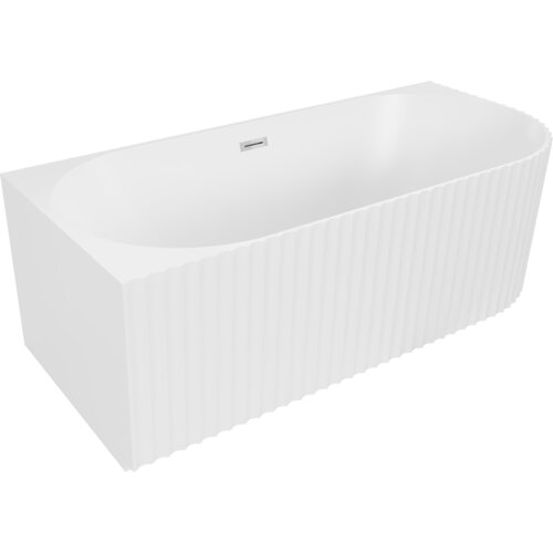 Mexen Gia wanna wolnostojąca narożna ryflowana lewa 170 x 80 cm, biała mat, przelew chrom - 52701708001L-01