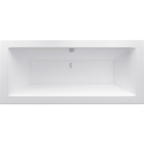 Biała, prostokątna wanna o gładkiej powierzchni z centralnie umieszczonym odpływem. Produkt to "Mexen Cube wanna prostokątna 170 x 80 cm, biała - 55051708000".