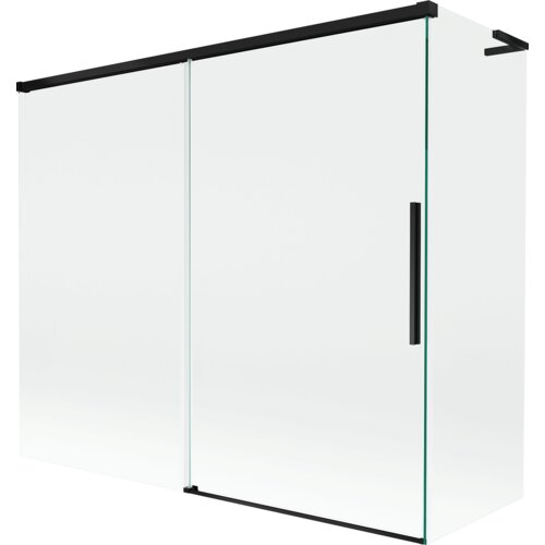 Mexen Rox L parawan nawannowy 2-skrzydłowy rozsuwany 180 + 80 x 150 cm, transparent, czarny - 8C9L-180-080-70-00