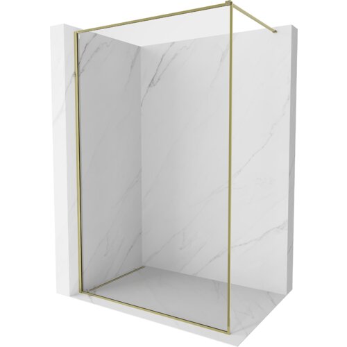 Mexen Kioto-F ścianka prysznicowa Walk-in z ramką 140 x 202 cm, transparent 8 mm, złota - 800-140-104-50-00