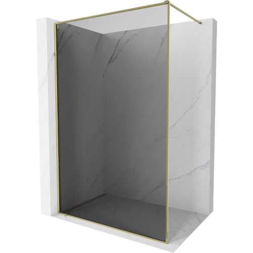 Mexen Kioto-F ścianka prysznicowa Walk-in z ramką 70 x 202 cm, grafit 8 mm, złota - 800-070-104-50-40