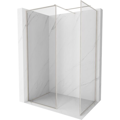 Mexen Kioto-F ścianka prysznicowa Walk-in z ramką 150 x 90 cm, transparent 8 mm, nikiel szczotkowany - 800-150-202-04-97-090