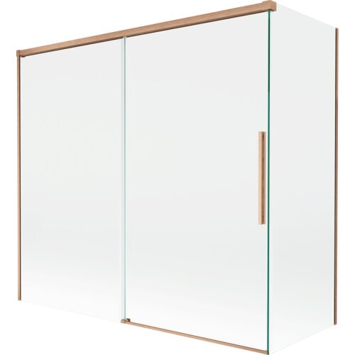 Mexen Rox parawan nawannowy 2-skrzydłowy rozsuwany 170 + 80 x 150 cm, transparent, miedż szczotkowana - 8C9-170-080-65-00
