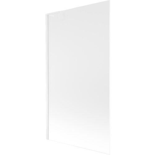 Na zdjęciu widoczny jest prostokątny, jednoskrzydłowy parawan nawannowy o matowej, szronionej powierzchni w białym kolorze. Produkt ma minimalistyczny design, bez dodatkowych elementów ozdobnych.