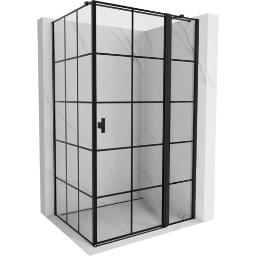Mexen Mist T kabina prysznicowa uchylna prawa 90 x 120 cm, czarna kratka, czarna - 8A4T-090-120-70-77-P