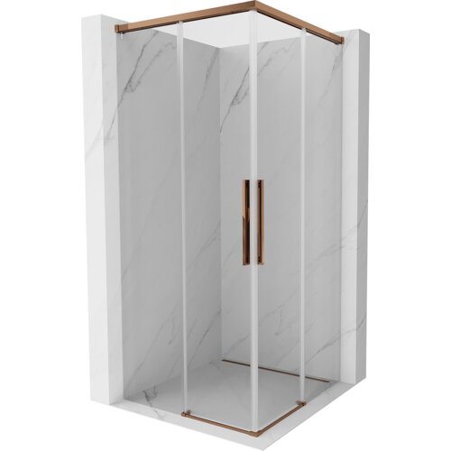 Mexen Rox Duo kabina prysznicowa rozsuwana 90 x 90 cm, transparent, różowe złoto - 8C2D-090-090-60-00