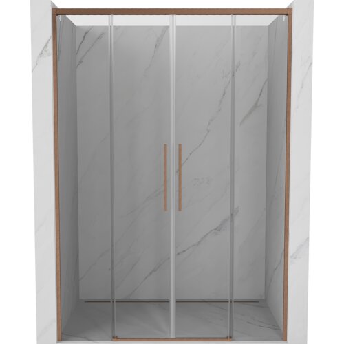 Mexen Rox drzwi prysznicowe rozsuwane 150 cm, transparent, miedź szczotkowana - 8C2-150-002-65-00