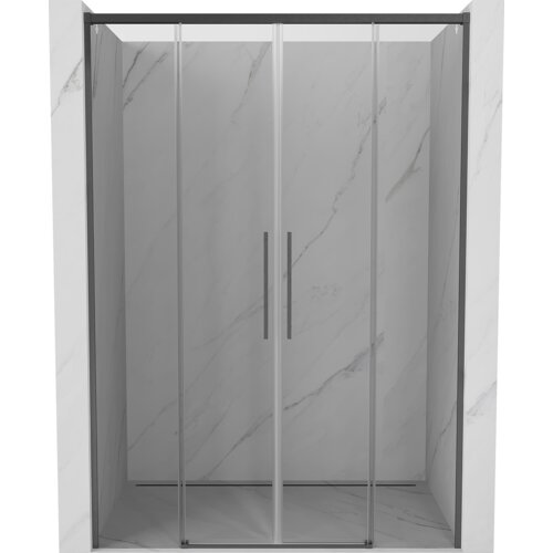 Mexen Rox drzwi prysznicowe rozsuwane 150 cm, transparent, gun gray szczotkowany - 8C2-150-002-66-00