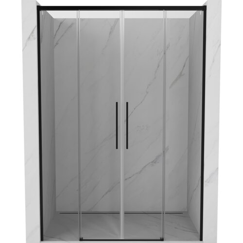 Mexen Rox drzwi prysznicowe rozsuwane 150 cm, transparent, czarne - 8C2-150-002-70-00