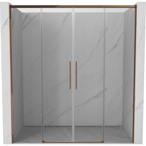 Mexen Rox drzwi prysznicowe rozsuwane 180 cm, transparent, różowe złoto - 8C2-180-002-60-00