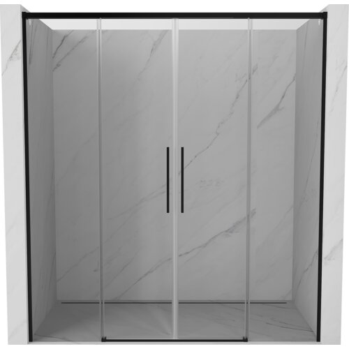 Mexen Rox drzwi prysznicowe rozsuwane 180 cm, transparent, czarne - 8C2-180-002-70-00