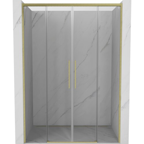 Mexen Rox drzwi prysznicowe rozsuwane 140 cm, transparent, złote szczotkowane - 8C2-140-002-55-00