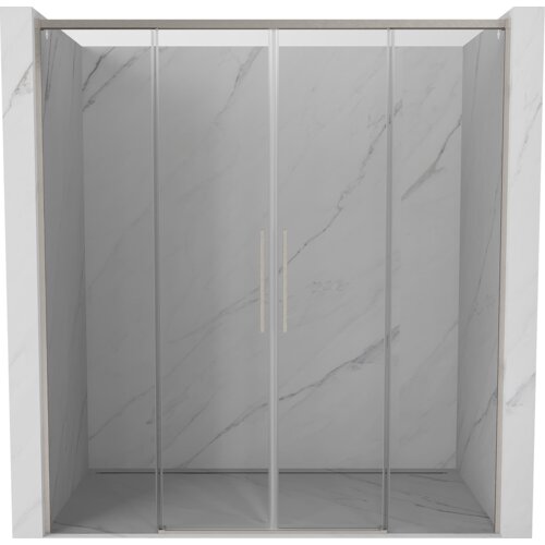 Mexen Rox drzwi prysznicowe rozsuwane 180 cm, transparent, nikiel szczotkowany - 8C2-180-002-97-00