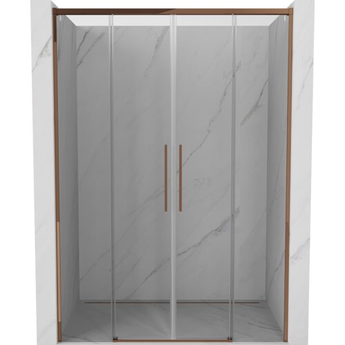 Mexen Rox drzwi prysznicowe rozsuwane 140 cm, transparent, różowe złoto - 8C2-140-002-60-00