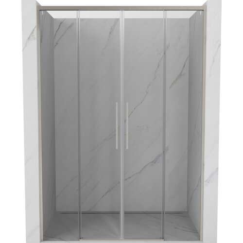 Mexen Rox drzwi prysznicowe rozsuwane 140 cm, transparent, nikiel szczotkowany - 8C2-140-002-97-00