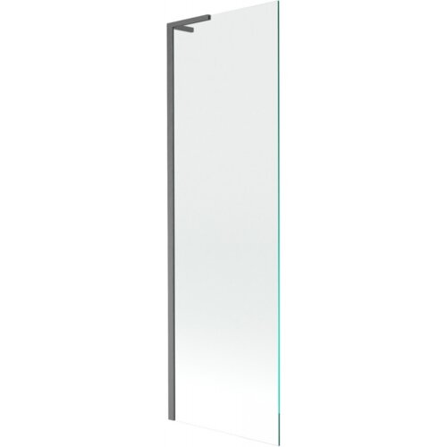 Przezroczysty parawan nawannowy z jednym skrzydłem, o wymiarach 60 x 150 cm, z ramą w kolorze gun gray szczotkowanym. Produkt oznaczony jest numerem 895-060-000-03-00-66.