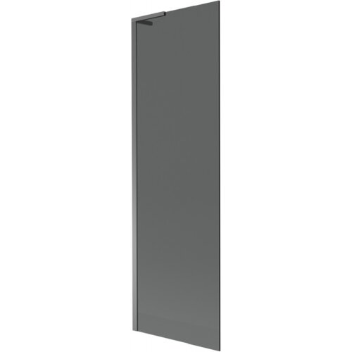 Przedstawiony jest prostokątny, jednoskrzydłowy parawan nawannowy w kolorze grafitowym z metalicznym wykończeniem. Produkt ma minimalistyczny design i gładką powierzchnię.