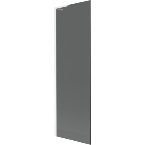 Grafitowy, jednoskrzydłowy parawan nawannowy o wymiarach 60 x 150 cm z białą ramą. Produkt oznaczony jako "Mexen Next L - 895-060-000-03-40-20".