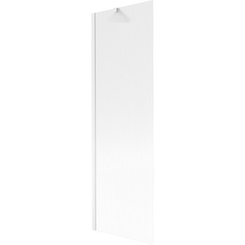Biały, jednoskrzydłowy parawan nawannowy o wymiarach 60 x 150 cm z prążkowaną powierzchnią. Produkt ma prostokątny kształt i jest widoczny na białym tle.