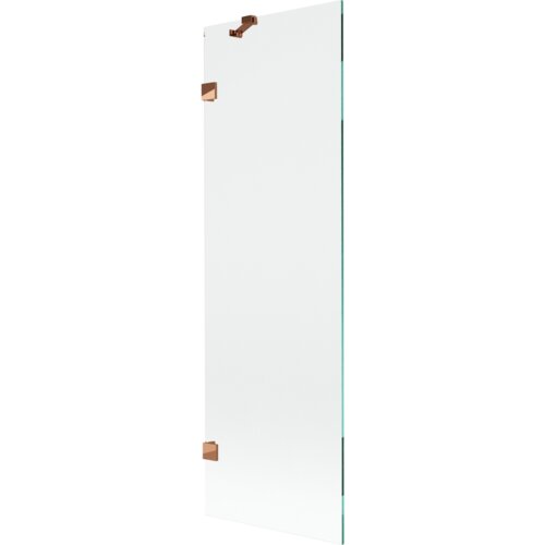Przezroczysty parawan nawannowy z jednym skrzydłem, o wymiarach 60 x 150 cm, z elementami w kolorze różowego złota. Produkt jest oznaczony numerem 897-060-000-60-00.