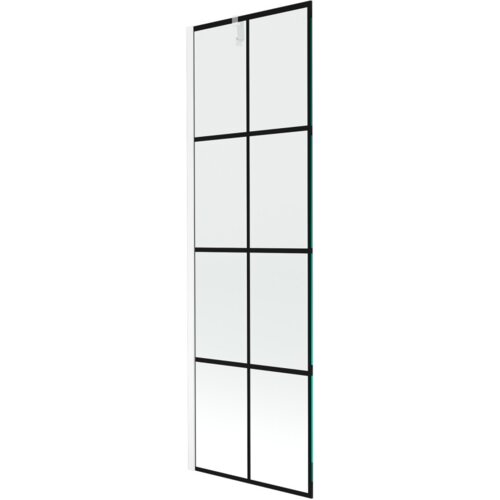 Przedstawiony jest parawan nawannowy z czarną kratką, składający się z jednego skrzydła. Produkt ma wymiary 60 x 150 cm i jest w kolorze białym.