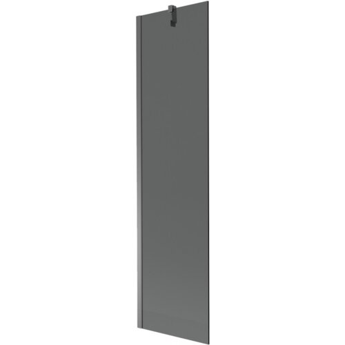 Grafitowy, jednoskrzydłowy parawan nawannowy o prostokątnym kształcie, z metalowym uchwytem na górze. Produkt ma minimalistyczny design i jednolitą powierzchnię.