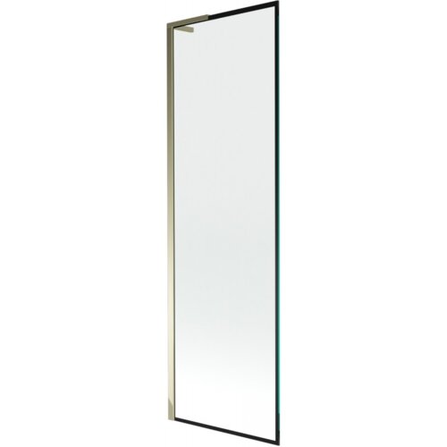 Jednoskrzydłowy parawan nawannowy o wymiarach 60 x 150 cm z czarną ramką i złotymi elementami. Produkt ma prostą, nowoczesną konstrukcję.