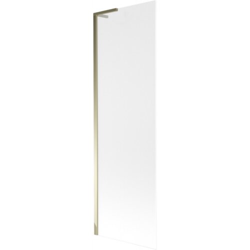 Szklany parawan nawannowy o wymiarach 60 x 150 cm z matowym wykończeniem i złotą ramą. Produkt ma prostą, jednoskrzydłową konstrukcję.