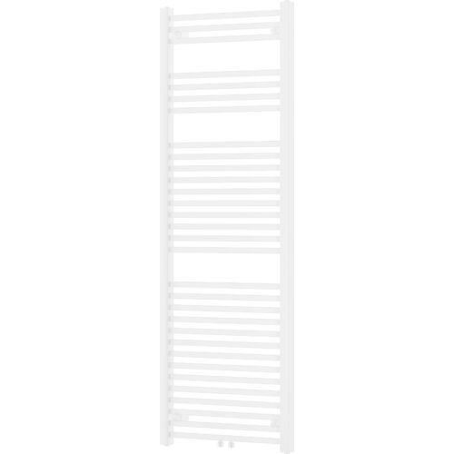 Biały grzejnik łazienkowy o prostokątnym kształcie, zbudowany z poziomych, równomiernie rozmieszczonych rurek. Produkt ma wymiary 1700 x 600 mm i moc 991 W.