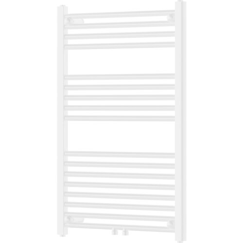Na zdjęciu znajduje się biały grzejnik łazienkowy z poziomymi rurkami, o wymiarach 900 x 600 mm. Produkt ma moc 430 W i oznaczenie W110-0900-600-00-20.