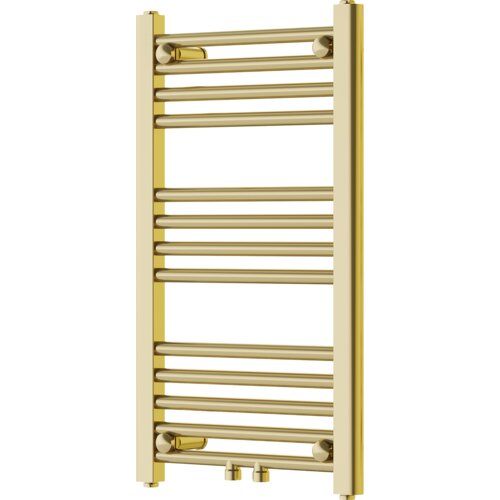 Złoty grzejnik łazienkowy z poziomymi rurkami, model Mexen Mars o wymiarach 700 x 400 mm i mocy 188 W. Produkt oznaczony jako W110-0700-400-00-50.