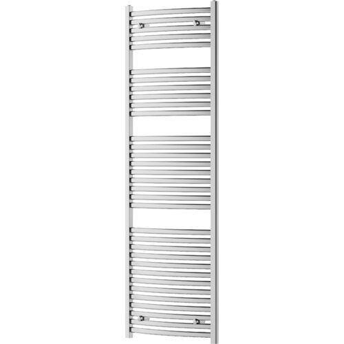 Chromowany grzejnik łazienkowy o wymiarach 1800 x 600 mm z poziomymi, równoległymi rurkami. Produkt ma gładką, błyszczącą powierzchnię i prostokątny kształt.