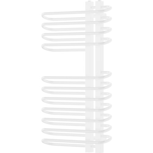 Biały grzejnik łazienkowy o wymiarach 1000 x 550 mm z widocznymi poziomymi rurkami. Produkt ma moc 517 W i oznaczenie W122-1000-550-00-20.