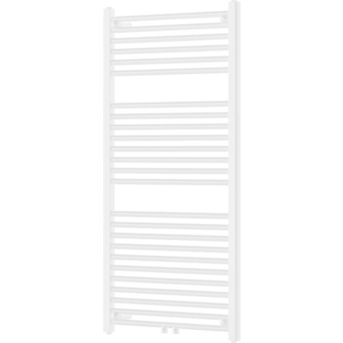 Biały grzejnik łazienkowy o wymiarach 1200 x 600 mm z poziomymi rurkami i prostokątną ramą. Produkt ma moc 617 W i jest oznaczony jako "Mexen Mars".