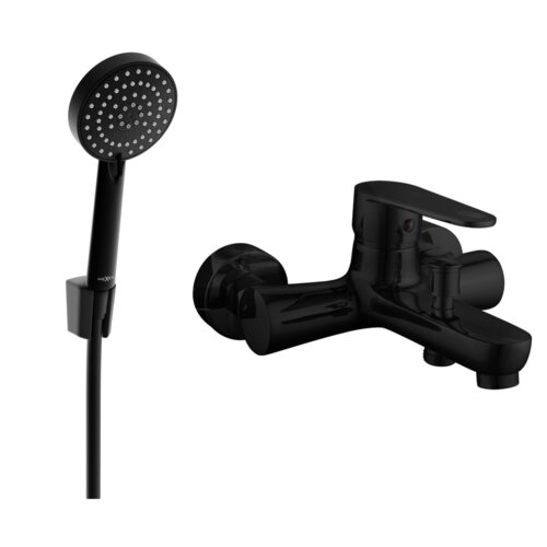 Mexen Kama R75 bateria wannowa z zestawem prysznicowym, czarna - 7253R75-70