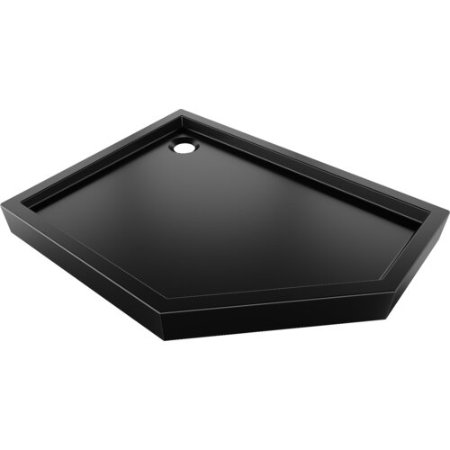 Mexen Flow+ brodzik pięciokątny lewy 90 x 80 cm, czarny mat - 46P708090LH