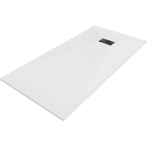 Mexen Hugo brodzik prostokątny SMC 170 x 80 cm, biały, maskownica czarna - 42108017-B